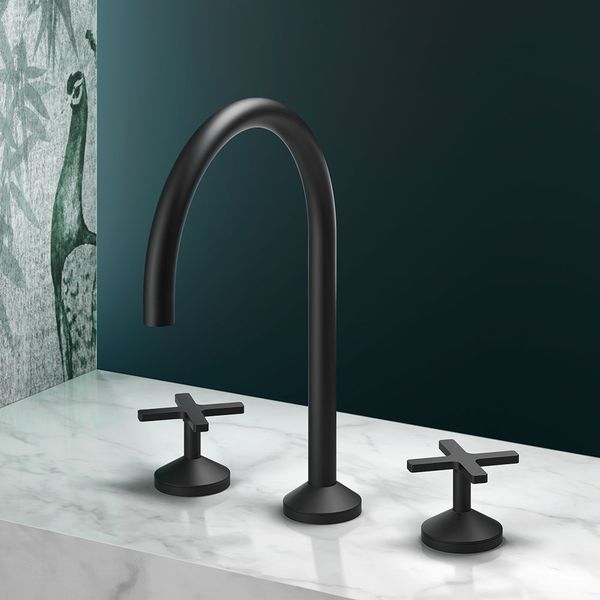  Vòi chậu lavabo 3 lỗ cao 270mm bằng đồng Hugò - HUG13 