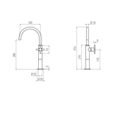  Vòi chậu lavabo cao 370mm bằng đồng Hugò - HUG3 