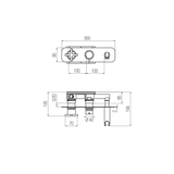  External Part - Bộ trộn 2 đầu ra bằng đồng Hugò - Geda Wellness - HUG80 