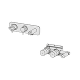  External Part - Bộ trộn 2 đầu ra bằng đồng Hugò - Geda Wellness - HUG80 