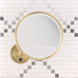  Gương trang điểm treo tường Ø24cm Intemporel Satin Brass 