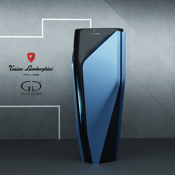 Chậu Lavabo Chân Dài Phong Cách Lamborghini Light Blue Mat - Black Mat 