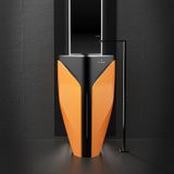  Chậu Lavabo Chân Dài Phong Cách Lamborghini Orange Mat - Black Mat 