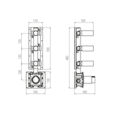  Bộ trộn điều chỉnh nhiệt độ 3 đầu ra bằng đồng Geda Wellness - IGN42 