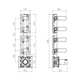  Bộ trộn điều chỉnh nhiệt độ 4 đầu ra bằng đồng Geda Wellness - IGN43 