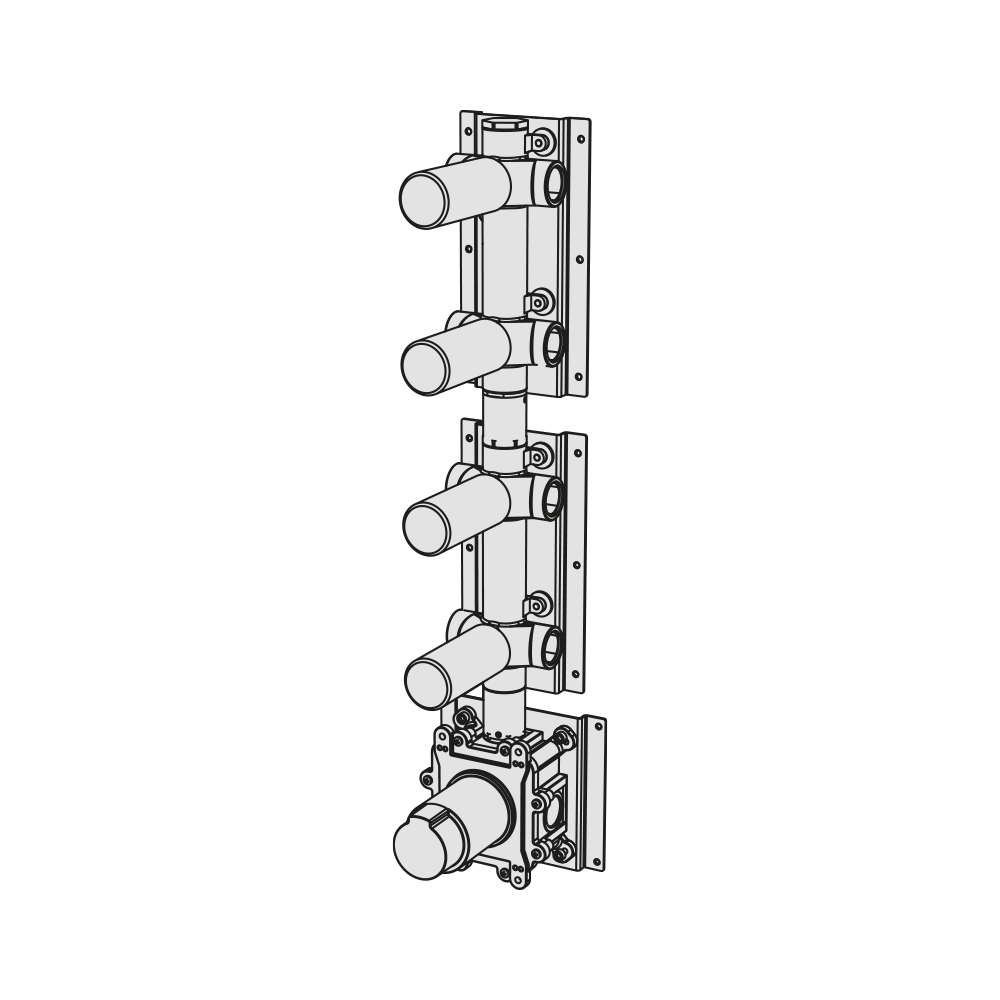  Bộ trộn điều chỉnh nhiệt độ 4 đầu ra bằng đồng Geda Wellness - IGN43 