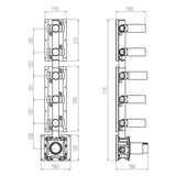  Bộ trộn điều chỉnh nhiệt độ 5 đầu ra bằng đồng Geda Wellness - IGN44 
