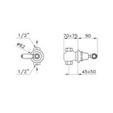  Shower Kit - Valve một chiều gắn tường cổ điển bằng đồng Italica Leve - 0/154 