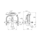  Vòi bồn tắm gắn tường có sen cầm tay cổ điển bằng đồng Italica Leve - 3274-306 