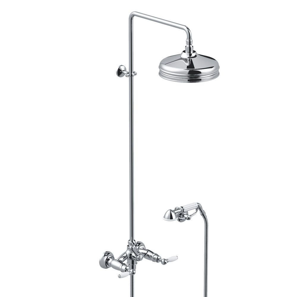  Sen cây gắn tường bát sen Ø220mm với vòi sen cầm tay cổ điển bằng đồng Italica Leve - 3284-33-220 