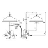  Sen cây gắn tường bát sen Ø300mm với vòi sen cầm tay cổ điển bằng đồng Italica Leve - 3284-33-300 