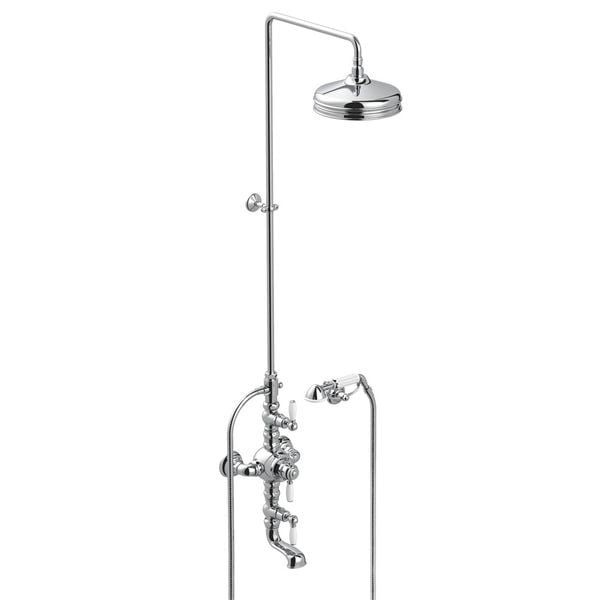  Sen cây điều chỉnh nhiệt độ bát sen Ø220mm sen cầm tay và vòi cấp nước cổ điển bằng đồng Italica Leve - IS3274-33-220 