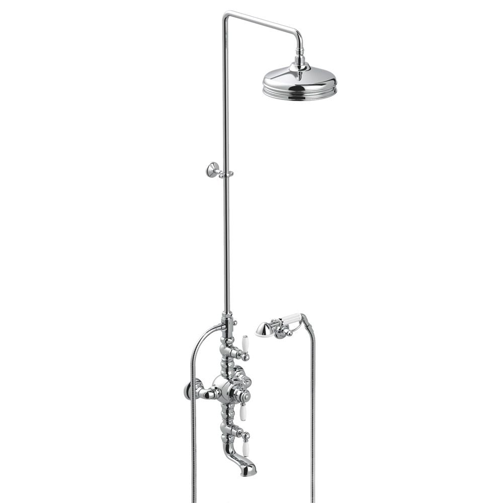  Sen cây điều chỉnh nhiệt độ bát sen Ø220mm sen cầm tay và vòi cấp nước cổ điển bằng đồng Italica Leve - IS3274-33-220 