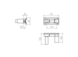  Vòi chậu lavabo gắn tường 2 lỗ dài 100mm bằng stainless steel Toki - TKN17 