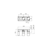  Vòi bồn tắm gắn tường 3 lỗ 2 đầu ra dài 240mm bằng đồng Minimè - MME82 