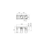  Vòi bồn tắm gắn tường điều chỉnh nhiệt độ 3 lỗ 2 đầu ra dài 240mm bằng đồng Minimè - ETQ5 