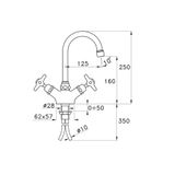  Vòi chậu lavabo cổ điển bằng đồng Italica - 3216 