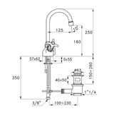  Vòi chậu lavabo cổ điển cao 250mm bằng đồng Italica - 3217 