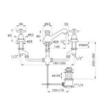  Vòi chậu lavabo cổ điển bằng đồng Italica - 3224P 