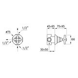  Shower Kit - Valve hai đầu ra gắn tường cổ điển bằng đồng Italica - 0/153 