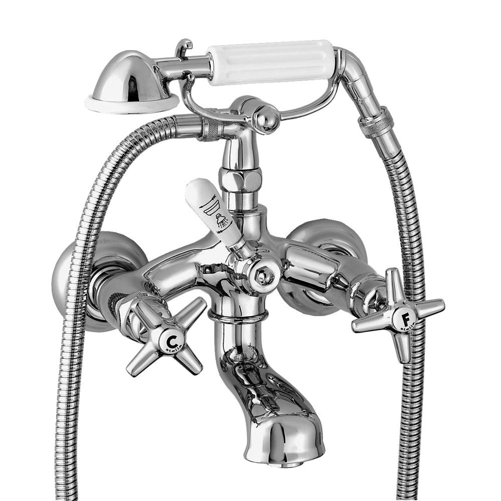  Vòi bồn tắm gắn tường có sen cầm tay cổ điển bằng đồng Italica - 3274-306 