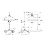  Sen cây gắn tường bát sen Ø220mm cổ điển bằng đồng Italica - 3283-301-314A-220 