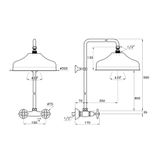  Sen cây gắn tường bát sen Ø300mm cổ điển bằng đồng Italica - 3283-301-314A-300 