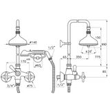  Sen cây gắn tường bát sen Ø140mm với vòi sen cầm tay cổ điển bằng đồng Italica - 3284-33-140 