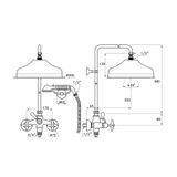  Sen cây gắn tường bát sen Ø300mm với vòi sen cầm tay cổ điển bằng đồng Italica - 3284-33-300 