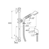  Shower Kit - Vòi sen cầm tay gắn tường có thanh trượt cổ điển bằng đồng Italica - 302A 