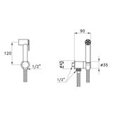  Vòi xịt vệ sinh gắn tường cổ điển bằng đồng Italica - 309AT 