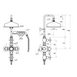  Sen cây điều chỉnh nhiệt độ bát sen Ø220mm với vòi sen cầm tay cổ điển bằng đồng Italica - IS3284-33-220 