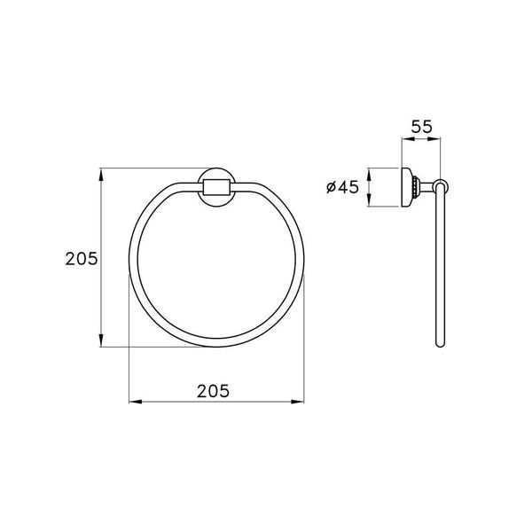  Móc tròn treo khăn phòng tắm cổ điển bằng đồng Italica - 603 