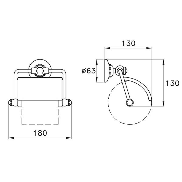  Móc treo giấy vệ sinh có nắp chụp cổ điển bằng đồng Italica - 1032 