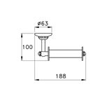  Móc treo giấy vệ sinh không nắp chụp cổ điển bằng đồng Italica - 1033 