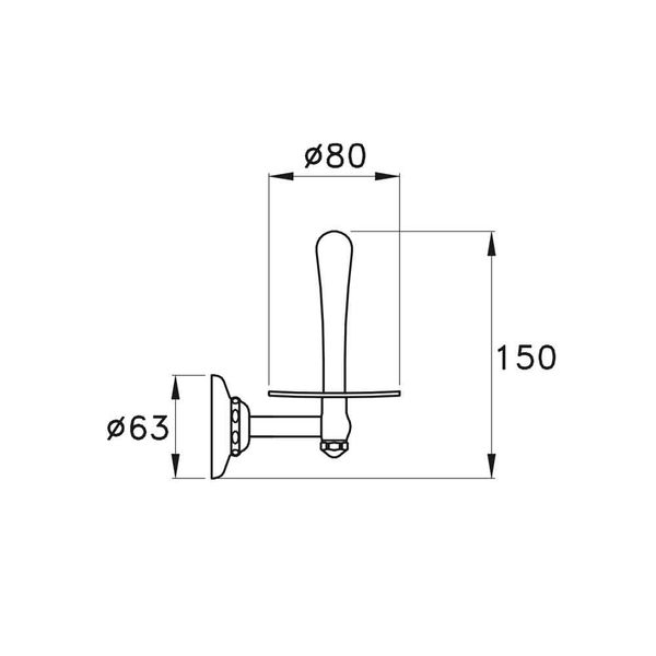  Móc treo giấy vệ sinh đứng cổ điển bằng đồng Italica - 1035 