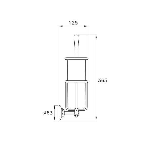  Cọ chà rửa vệ sinh toilet, phòng tắm treo tường cổ điển Italica - 1052 