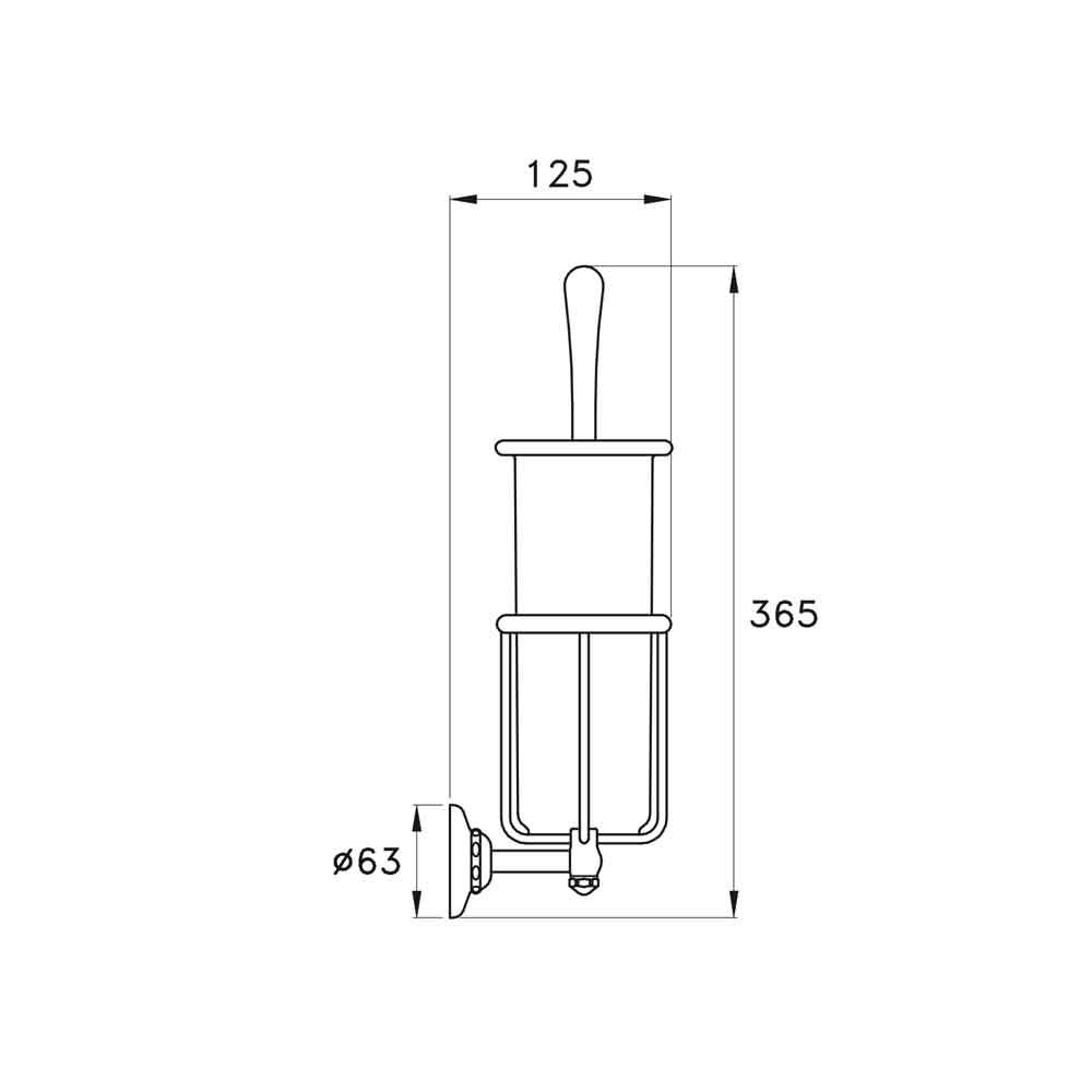  Cọ chà rửa vệ sinh toilet, phòng tắm treo tường cổ điển Italica - 1052 