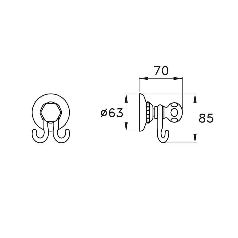  Móc đôi treo áo treo khăn phòng tắm cổ điển bằng đồng Italica - 1082 