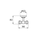  Móc đôi treo áo treo khăn phòng tắm cổ điển bằng đồng Italica - 1082BIS 