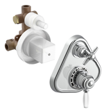  Shower Kit - Bộ trộn điều chỉnh nhiệt độ hai đầu ra gắn tường cổ điển bằng đồng Italica - IS3294 