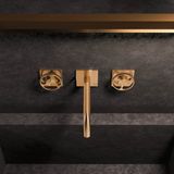  Vòi chậu lavabo gắn tường 3 lỗ dài 190mm bằng stainless steel Kàto - KAN28 