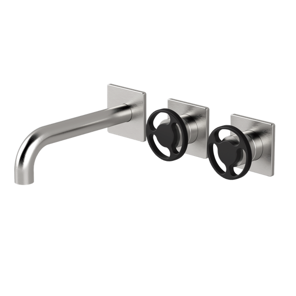  Vòi bồn tắm 3 lỗ gắn tường 2 đầu ra dài 190mm bằng stainless steel Kàto - KAT82 