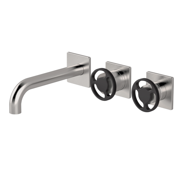  Vòi bồn tắm 3 lỗ gắn tường 3 đầu ra dài 190mm bằng stainless steel Kàto - KAT88 