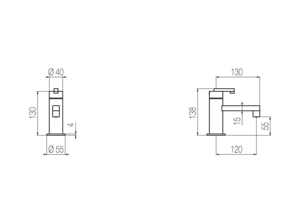  Vòi chậu lavabo cao 130mm bằng stainless steel Kira - KIR82 