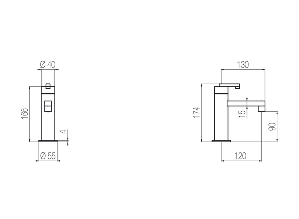  Vòi chậu lavabo cao 170mm bằng stainless steel Kira - KIR91 