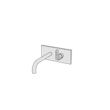  Vòi chậu lavabo gắn tường 2 lỗ dài 200mm bằng đồng Koè - KOE11 