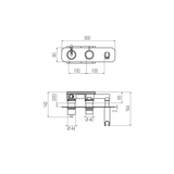  External Part - Bộ trộn 2 đầu ra bằng đồng Koè - Geda Wellness - KOE80 