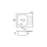  Chậu rửa chén bát stainless steel 1 hố KSGW60 