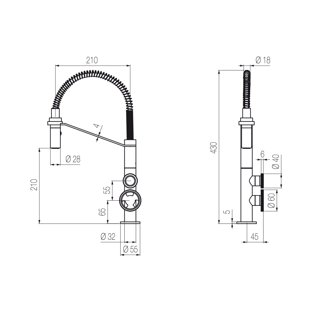  Vòi bếp rửa chén bát bằng đồng Tibò - KT33R 